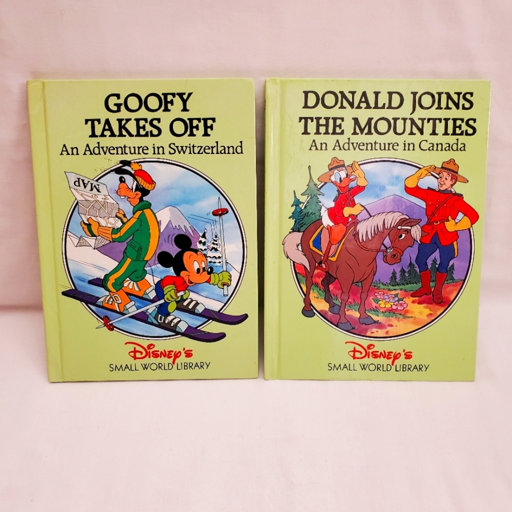Vintage Disney children books. Goofy. Donald Duck. Small World Library.